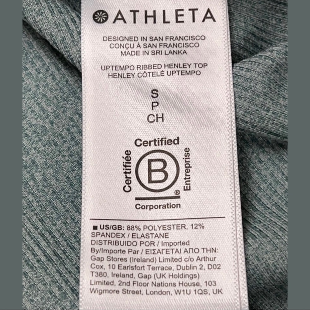 ATHLETA Uptempo Ribbed Henley Top in Light Green! - Picture 7 of 7
